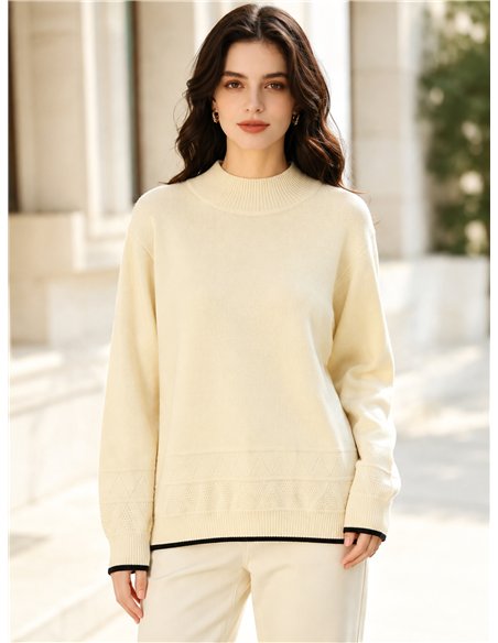 Jersey amplio calado cuello alto