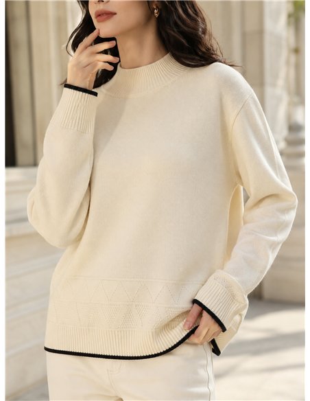 Jersey amplio calado cuello alto