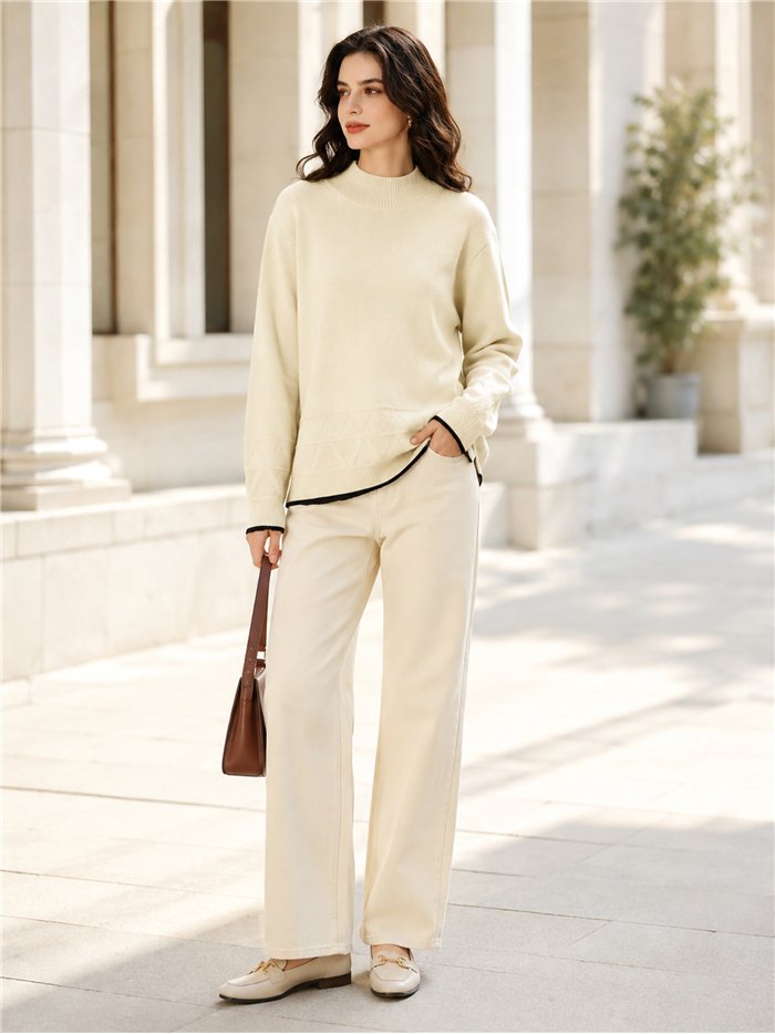 Jersey amplio calado cuello alto