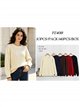 Oversized Zopfstrickpullover mit kontrastierender Borte