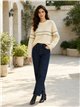 Jersey amplio texturizado con franja jacquard