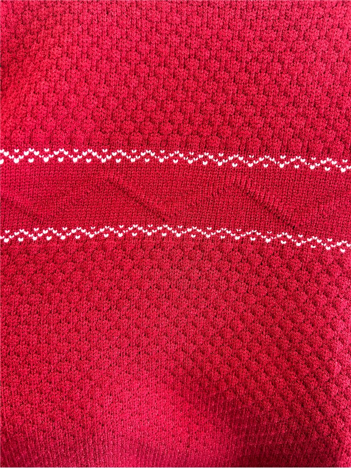Jersey amplio texturizado con franja jacquard