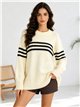 Jersey amplio rayas contrastadas