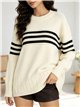 Jersey amplio rayas contrastadas