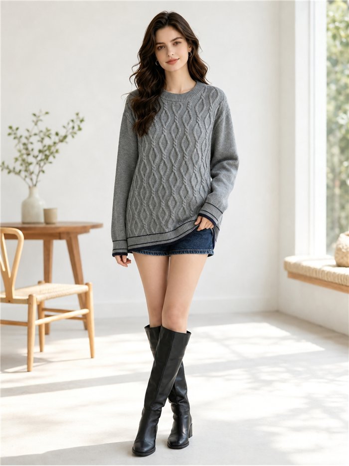 Jersey amplio trenzado oversize