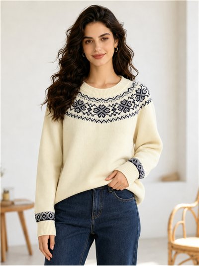 Jersey amplio greca jacquard
