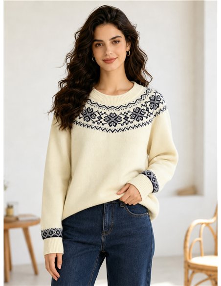 Jersey amplio greca jacquard