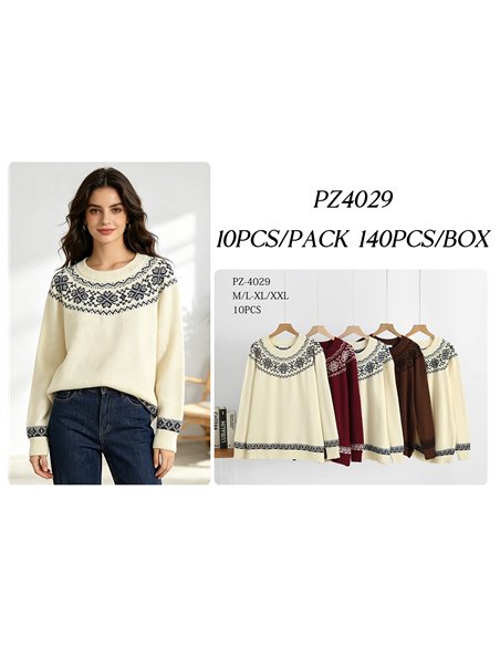Jersey amplio greca jacquard