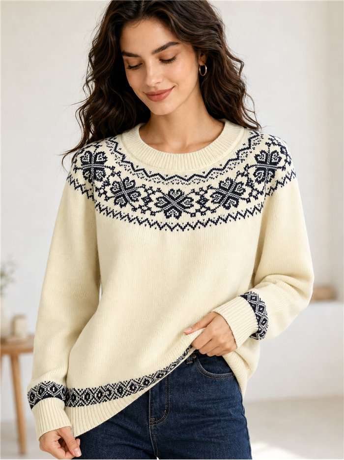 Jersey amplio greca jacquard
