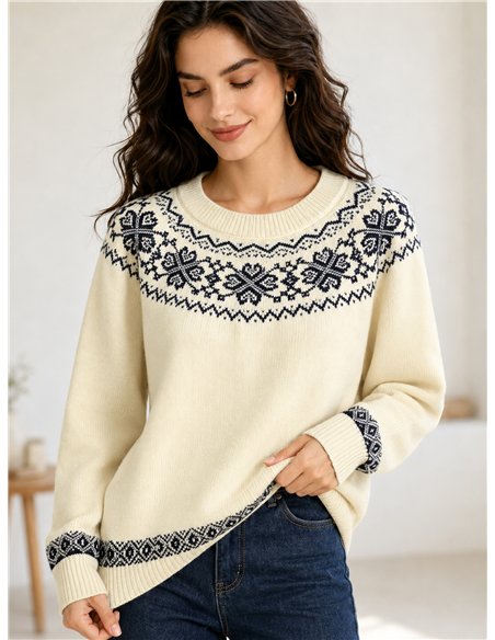 Jersey amplio greca jacquard