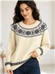 Jersey amplio greca jacquard