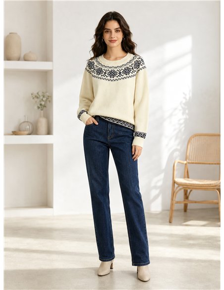 Jersey amplio greca jacquard