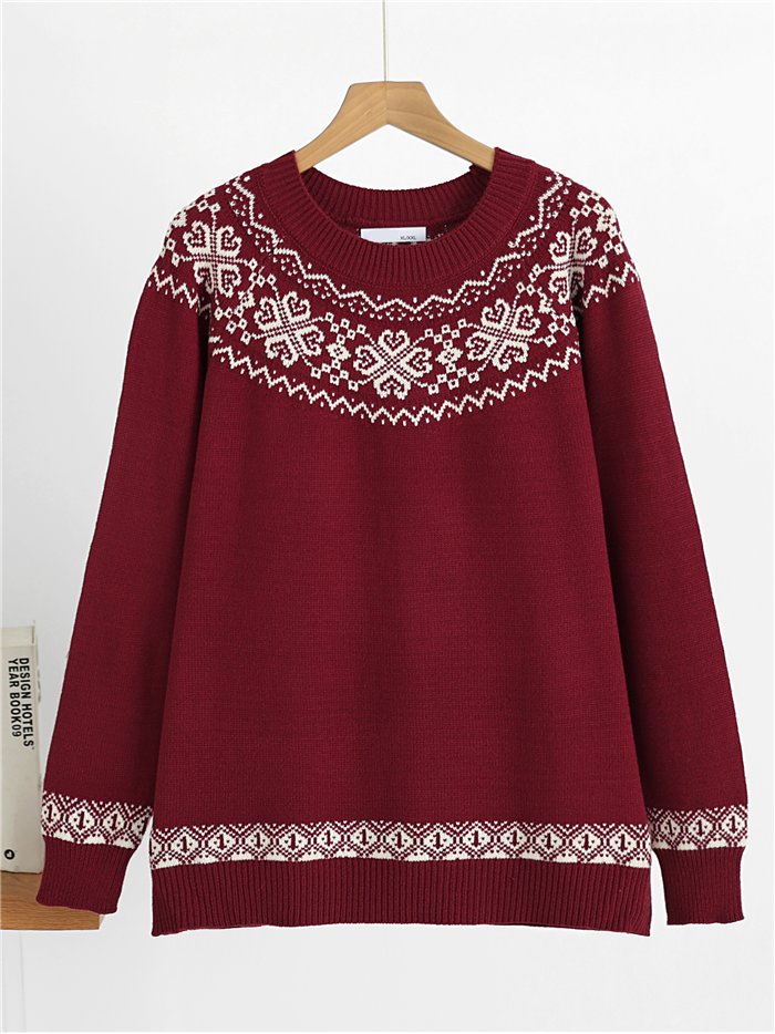 Jersey amplio greca jacquard