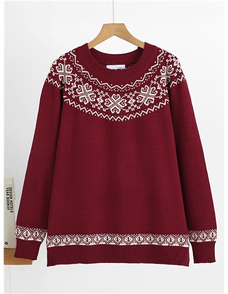 Jersey amplio greca jacquard