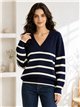 Jersey amplio rayas cuello pico