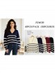 Jersey amplio rayas cuello pico