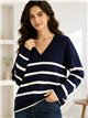 Jersey amplio rayas cuello pico