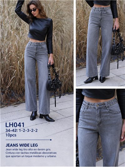 Jeans wide leg tachuelas 2