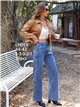 Jeans wide leg botones laterales