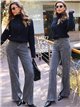 Jeans wide leg botones laterales