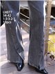 Jeans wide leg botones laterales