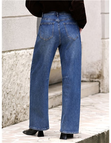 Jeans barrel tiro alto