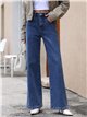 Jeans wide leg tiro alto