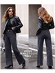 Jeans wide leg tiro alto