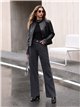 Jeans wide leg tiro alto