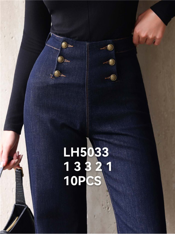 Jeans wide leg detalle botones