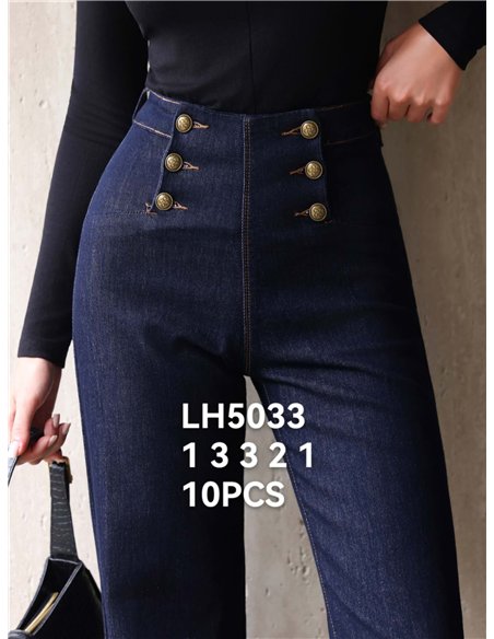 Jeans wide leg detalle botones