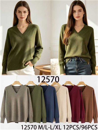 Jersey básico cuello pico 2