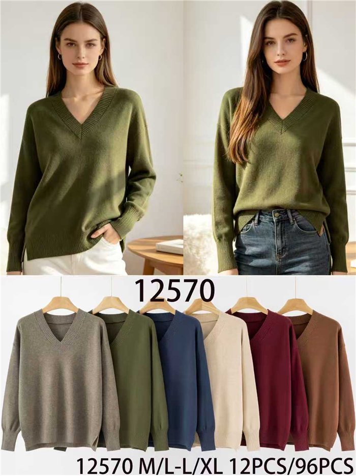 Jersey básico cuello pico