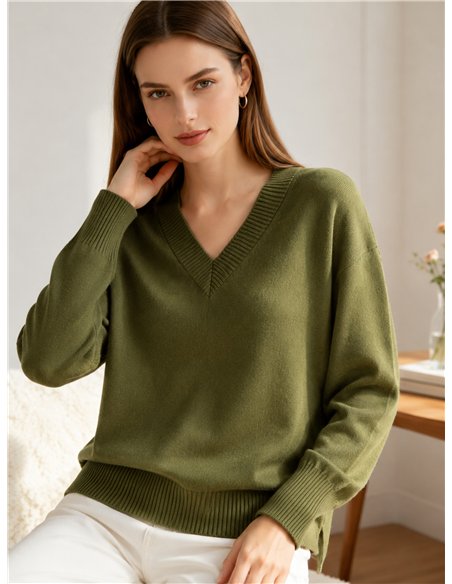 Jersey básico cuello pico