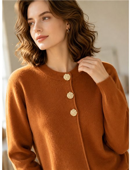Strickjacke mit Knöpfen in Hammerschlagoptik