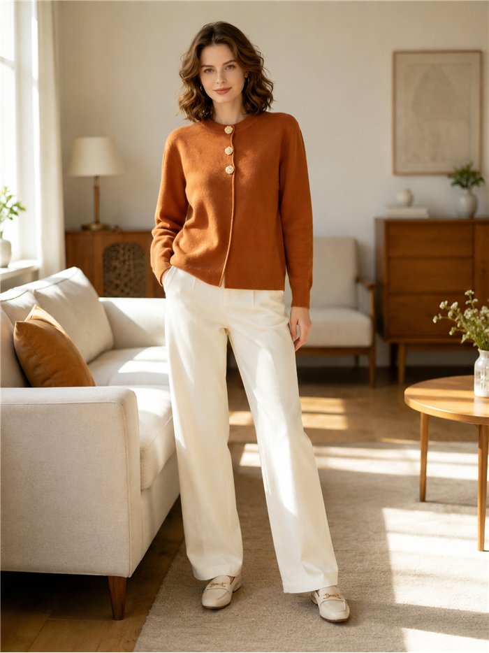 Strickjacke mit Knöpfen in Hammerschlagoptik