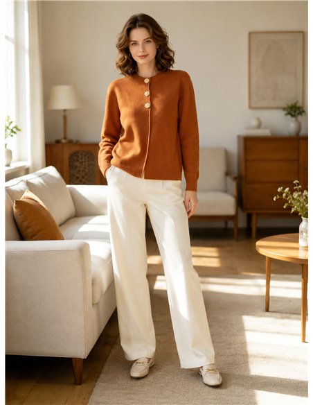 Strickjacke mit Knöpfen in Hammerschlagoptik