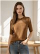 Jersey canalé tul strass