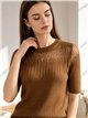Jersey canalé tul strass