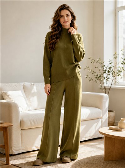 Conjunto jersey cuello alto y pantalón