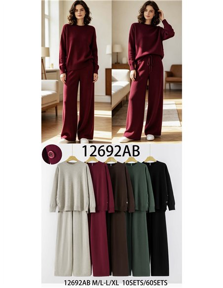 Conjunto jersey botones laterales y pantalón