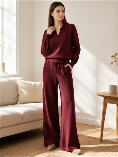 Conjunto jersey cuello polo y pantalón