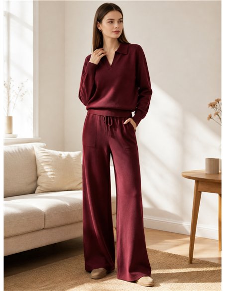 Conjunto jersey cuello polo y pantalón