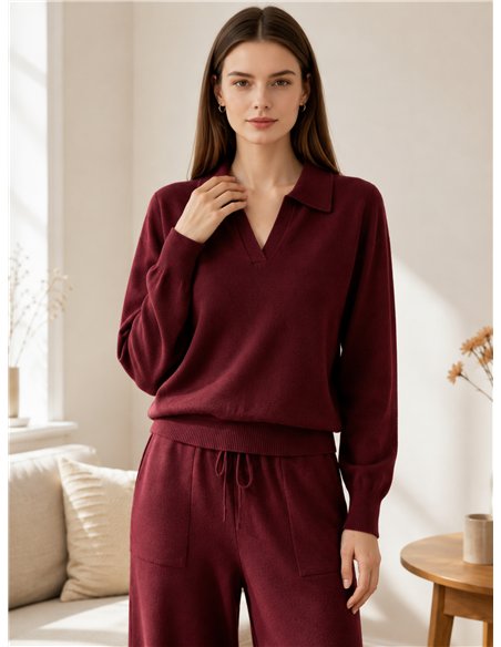 Conjunto jersey cuello polo y pantalón