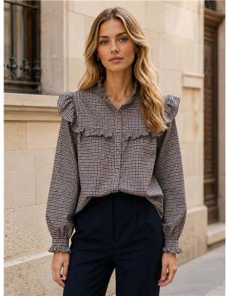 Camisa vichy volantes