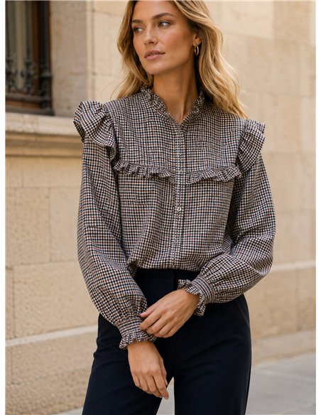 Camisa vichy volantes