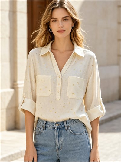 Blusa estrellas bolsillos