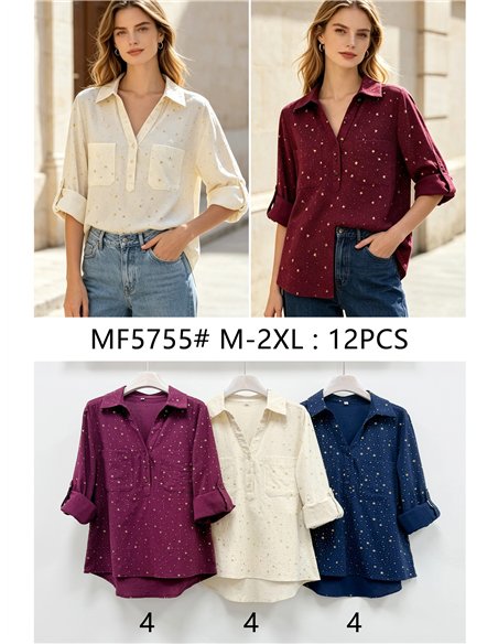 Blusa estrellas bolsillos