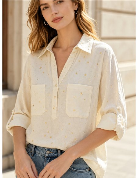 Blusa estrellas bolsillos