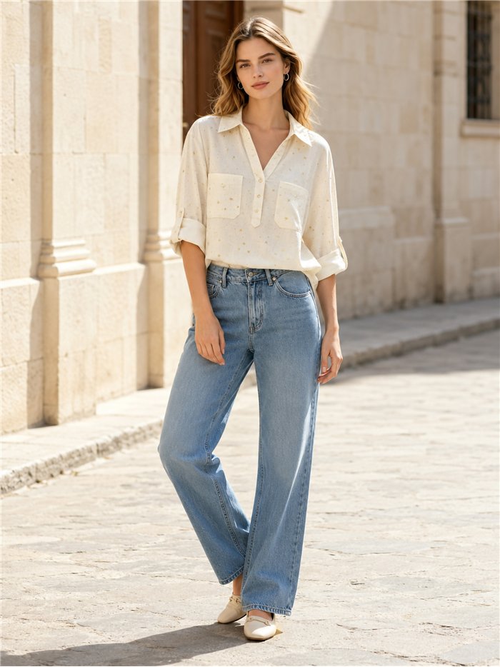 Blusa estrellas bolsillos